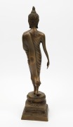A Thai walking Buddha statue, cast bronze, 20th century, ​​​​​​​39cm high - 2