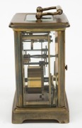 An antique French carriage clock with platform escapement, Roman numerals and enamel dial, 19th/20th century, ​​​​​​​14cm high overall - 3