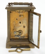 An antique French carriage clock with platform escapement, Roman numerals and enamel dial, 19th/20th century, ​​​​​​​14cm high overall - 4