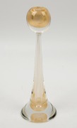 GINO CENEDESE Murano glass candlestick with gold inclusions, engraved "Gino Cenedese. 17/05/89. VE", ​​​​​​​31cm high - 2