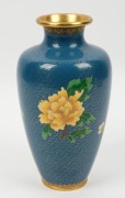 A Chinese cloisonne vase with blue ground, 20th century, ​​​​​​​23cm high - 2