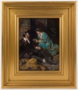 CYRUS CUNEO (1879 - 1916), "Wounded", oil on board,  signed lower right "Cyrus Cuneo", 27cm x 20cm, 41cm x 34.5cm overall - 2