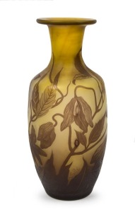 GALLE antique French cameo glass vase, ​​​​​​​27.5cm high