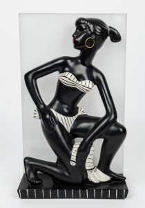 BARSONY "Bikini Girl" table lamp with white perspex shade, 20th century, ​​​​​​​37cm high