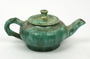 NELL McCREDIE green glazed pottery teapot, ​​​​​​​9cm high, 21cm wide - 2