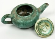 NELL McCREDIE green glazed pottery teapot, ​​​​​​​9cm high, 21cm wide - 3