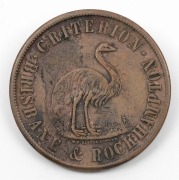 SHOP TOKENS group including JOHN PETTIGREW & Co. IPSWICH 1865, A. TOOGOOD SYDNEY 1855, STEWART & HEMMANT OF BRISBANE & ROCKHAMPTON, J. SAWYER OF BRISBANE 1864, and R. PARKER OF GEELONG, etc (9 items) - 5