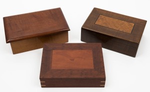 Three Australian timber boxes, early to late 20th century, the largest 15.5cm wide