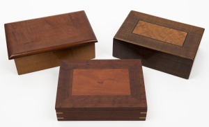 Three Australian timber boxes, early to late 20th century, ​​​​​​​the largest 15.5cm wide