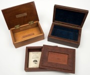 Three Australian timber boxes, early to late 20th century, ​​​​​​​the largest 15.5cm wide - 2