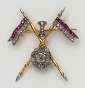 EDMUND JAMES FULTON (1895-1964), 2nd Lieutenant,1st Lancers Attached Royal Flying Corp, "SKINNER HORSE" military collection of badges, buttons, box, epaulets etc. The Group includes a fine yellow gold Regimental badge studded with rubies and diamonds (5.8 - 2