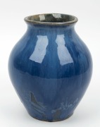 ERNEST FINLAY blue glazed pottery vase, incised "Ernest Finlay", ​​​​​​​19.5cm high - 2