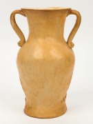 EVA OLIVER pottery vase with applied landscape scene, incised "E. OLIVER, Launceston, Tas. 1939", ​​​​​​​22.5cm high - 2