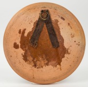 ROBERT LANGLEY pottery plaque with green and blue glaze, incised "Robert Langley", ​​​​​​​31.5cm diameter - 2