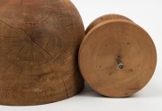 Antique huon pine hat block stamped "GODFREY, MELBOURNE", 19th/20th century, ​​​​​​​26cm high - 2