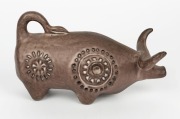 McLAREN pottery buffalo statue, incised "McLaren", 14.5cm high, 24cm long. - 3