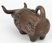 McLAREN pottery buffalo statue, incised "McLaren", 14.5cm high, 24cm long. - 4