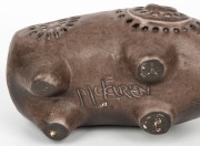 McLAREN pottery buffalo statue, incised "McLaren", 14.5cm high, 24cm long. - 5