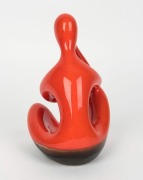 ELLIS "Thinker" orange glazed pottery statue, 22cm high. - 4