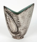 ELLIS brown and green glazed pottery vase, incised "Ellis", 23cm high. - 2