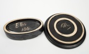 ELLIS pottery dish and ashtray, (2 items) incised "Ellis", the dish 21.5cm diameter. - 2