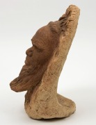 WILLIAM RICKETTS free-standing pottery face plaque of an Aboriginal elder, "incised Wm. Ricketts", 24cm high - 4