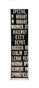 HOBART TRAM: Width 46cm. Destination roll in very good condition. Electric trams operated in Hobart 1893-1960.