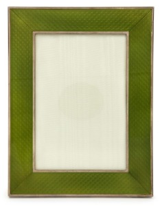 Italian sterling silver and green enamel picture frame, 20th century, stamped "925, Italy", 21 x 16cm overall