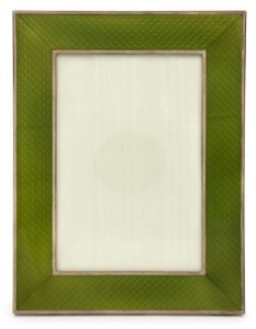 Italian sterling silver and green enamel picture frame, 20th century, ​​​​​​​stamped "925, Italy", 21 x 16cm overall