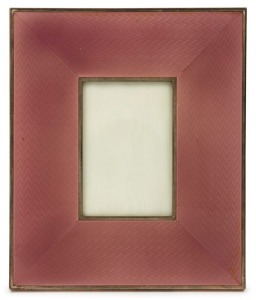 Italian sterling silver and pink enamel picture frame, 20th century, stamped "925, Italy", 19 x 16cm overall