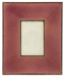 Italian sterling silver and pink enamel picture frame, 20th century, ​​​​​​​stamped "925, Italy", 19 x 16cm overall