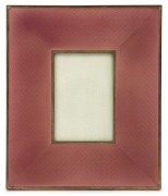 Italian sterling silver and pink enamel picture frame, 20th century, ​​​​​​​stamped "925, Italy", 19 x 16cm overall