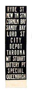 HOBART TROLLEYBUS: Width 46cm. Destination roll in good condition. Trolleybuses ran in Hobart 1935-1968.