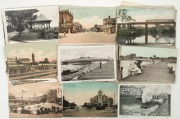 Postcards: VICTORIA - MELBOURNE SUBURBS: A collection of photographic postcards featuring&nbsp;street views with gathered crowds and horse-drawn carriages, St Kilda&nbsp;landmarks including former Princes Court amusement park, a dramatic depiction of a steam train - 2