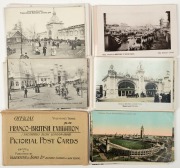 Postcards: EXHIBITION - 1908 FRANCO-BRITISH: A fine collection of postcards documenting the 1908 Franco-British Exhibition in London.&nbsp;Featuring views of the ornate national pavilion exteriors, King Edward meeting French president Falli&Atilde;&uml;res, the giant 'Fl