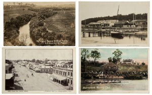 Postcards: VICTORIA - EASTERN COAST: A collection of photographic postcards featuring street and bird's-eye views of such cities as Sale and Bairnsdale, Lakes Entrance, Yarram, stately homes, lawn parties, Bairnsdale Rowing Club, Indigenous Australians, b