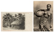 Postcards: BRITISH EMPIRE - CEYLON: A collection of photographic postcards featuring street views of Colombo and surrounding villages, elephants at work, tea industry activities, manicured gardens, traditional agricultural and religious practices, etc.&nbsp;(T - 2