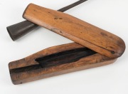 An antique toggle harpoon with period huon pine tip guard, 19th century, 70cm long overall - 5