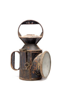 SIGNAL LAMP: By Harvey Shaw & Drake of Melbourne with brass makers plaque, late 19th century. 30cm