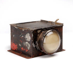 Early signal lamp possibly railway, carriage or car with internal folding red lenses. 20 x 28cm