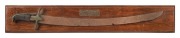 COLONIAL OFFICER'S SWORD relic condition, mounted on board with plaque "Colonial Officer's Sword circa 1838, Recovered From Wall During Renovations&nbsp;Launceston, 1959", ​​​​​​​the sword 74cm wide