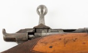 JARMANN (model 28) Norwegian harpoon and line throwing gun, with three harpoons and original leather case. Stamped with ownership details for JOHN ANDREW TENNANT MORTLOCK of Port Lincoln in South Australia. On September 14th, 1934, Mortlock was noted in l - 6