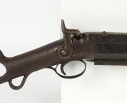 A whaler's antique percussion cap bomb lance gun with skeletonised stock, 19th century, 92cm long - 2