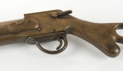 A whaler's antique bomb lance gun in bronze with skeletonised stock, 19th century, 94cm long - 3