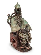 GREG IRVINE "Opium Lord" pottery statue of a seated Chinese figure, 35cm high - 2