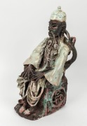 GREG IRVINE "Opium Lord" pottery statue of a seated Chinese figure, 35cm high - 4