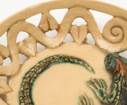 MARGUERITE MAHOOD pierced pottery dragon bowl, incised "Marguerite Mahood", ​​​​​​​4cm high, 15cm diameter - 4