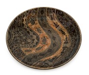 CARL COOPER pottery bowl with Aboriginal motif, incised "Carl Cooper, Australia, 1949", 23cm diameter