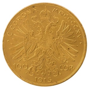 Austria - Coins: 100 Corona Franz Josef, 1915 Gold restrike, aUnc.