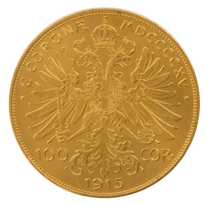 Austria - Coins: 100 Corona Franz Josef, 1915 Gold restrike, aUnc.